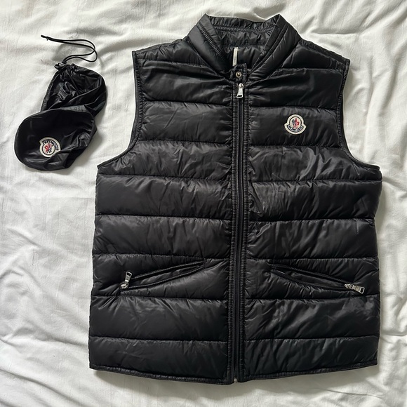 Black Moncler Packable Down Puffer Vest - Picture 1 of 7